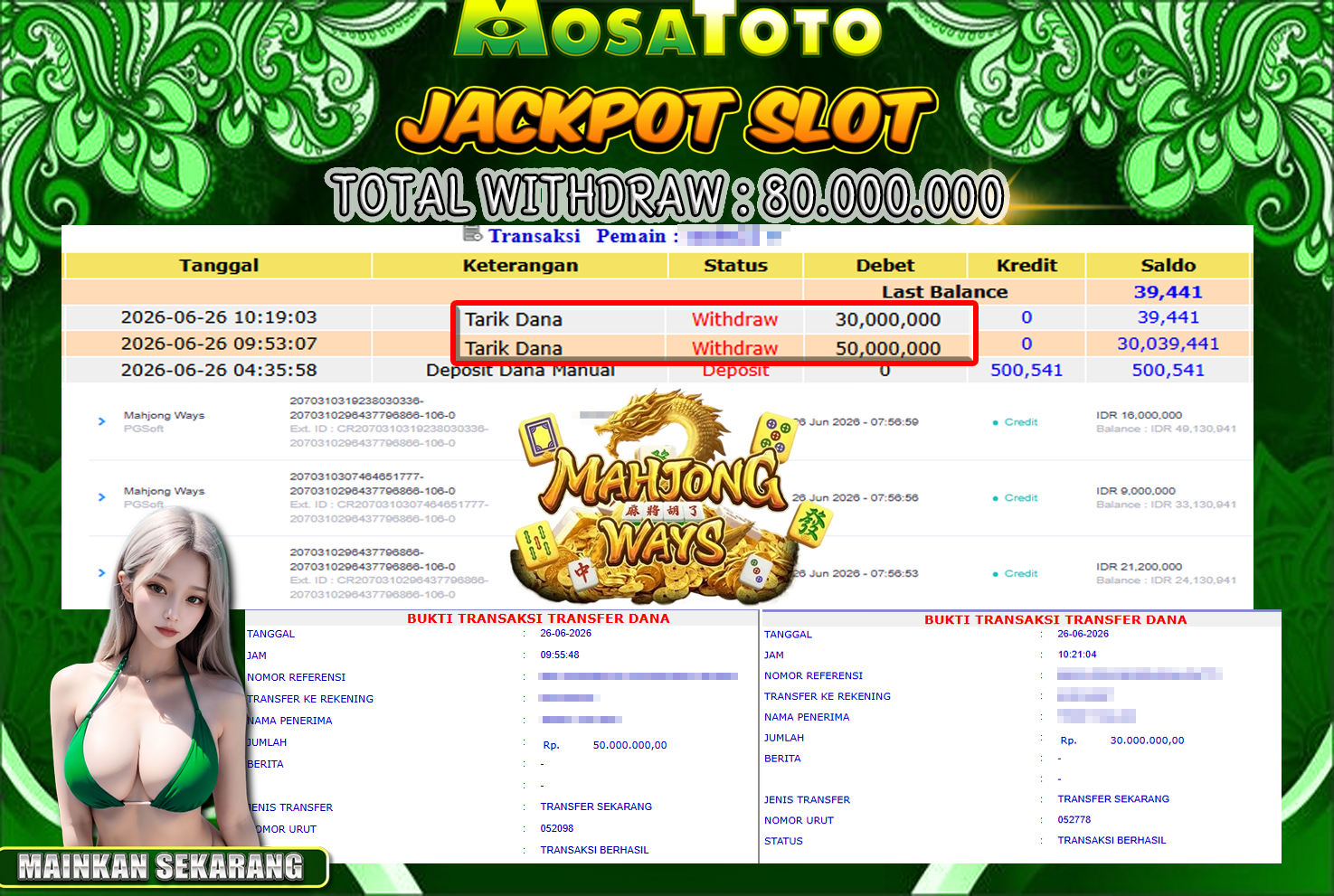 Bukti Jackpot Lunas MosaToto