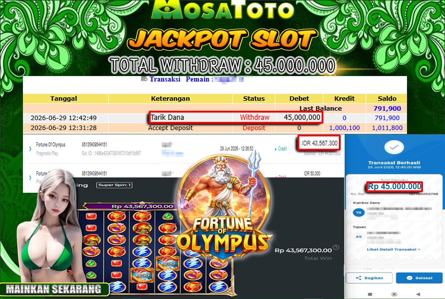 Bukti Jackpot Lunas MosaToto